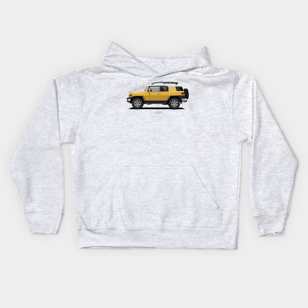 FJ Cruiser Yellow Sun Fusion Kids Hoodie by ARVwerks